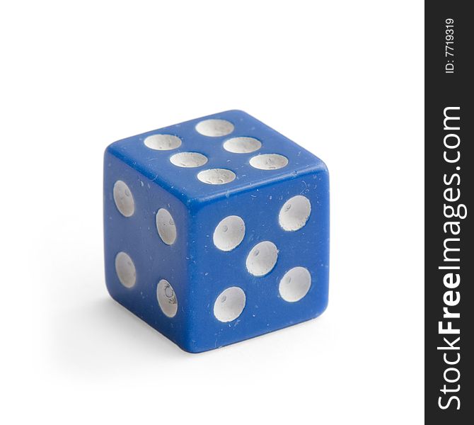 Dice close up isolated on a white background(with clipping path)