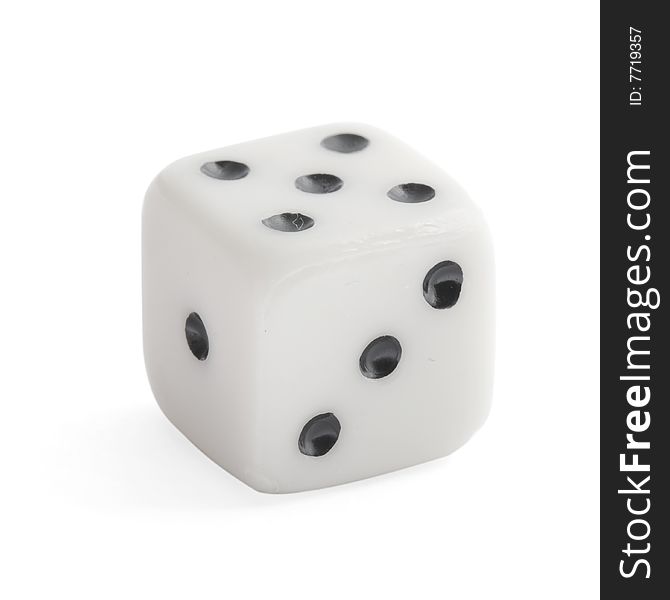 Dice close up isolated on a white background(with clipping path)