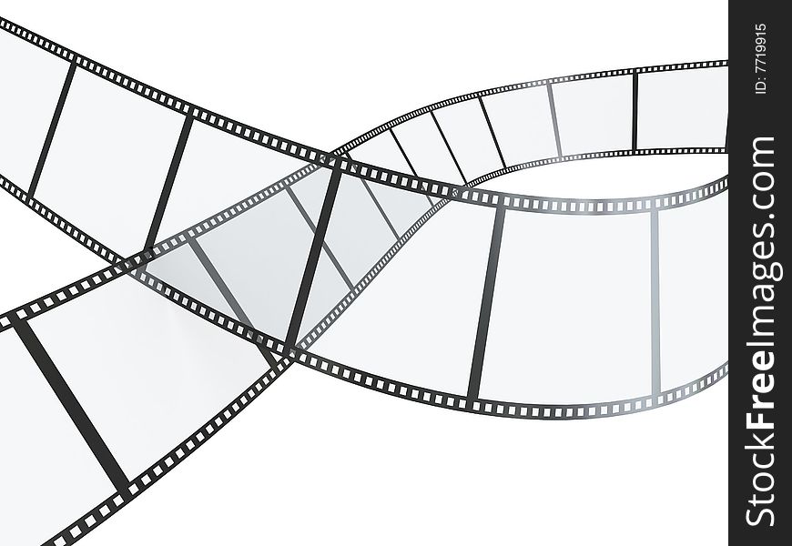 3d illustraton of films over white background. 3d illustraton of films over white background