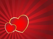 Two Hearts And Retro Background. Stock Image Two Hearts And Retro Background. Stock Image