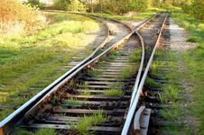 Curvy Railway Tracks Stock Photo