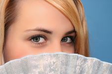 Blonde With Fan Royalty Free Stock Photo Blonde With Fan Royalty Free Stock Photo