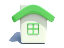 Simple House With Green Roof Stock Photography Simple House With Green Roof Stock Photography