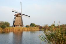 Dutch Windmill By Canal Stock Image Dutch Windmill By Canal Stock Image
