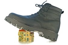 Rough Boot Treads On Houses Royalty Free Stock Photography Rough Boot Treads On Houses Royalty Free Stock Photography