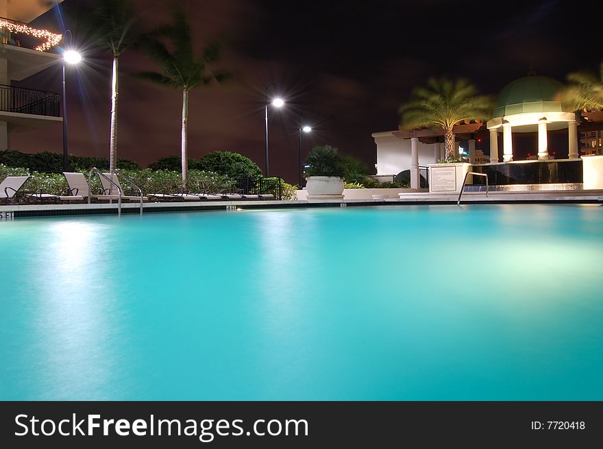 A Wonderful Night at the Pool in Sunny South Florida. A Wonderful Night at the Pool in Sunny South Florida