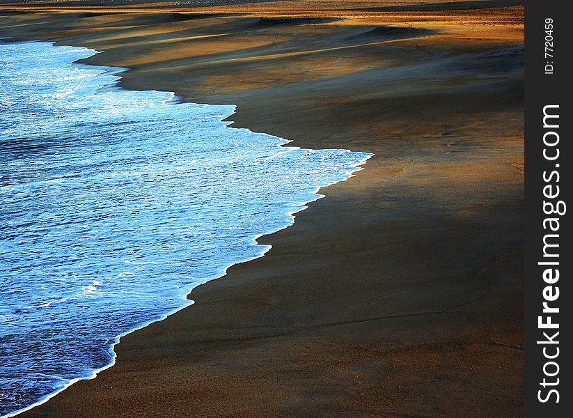 Where water meets sand,the beach of Nazare in details. Where water meets sand,the beach of Nazare in details