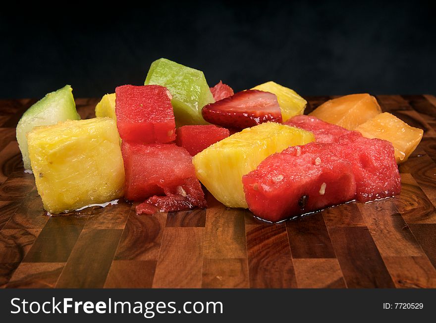 Mix of tropical fruits, fruit salad. Mix of tropical fruits, fruit salad.