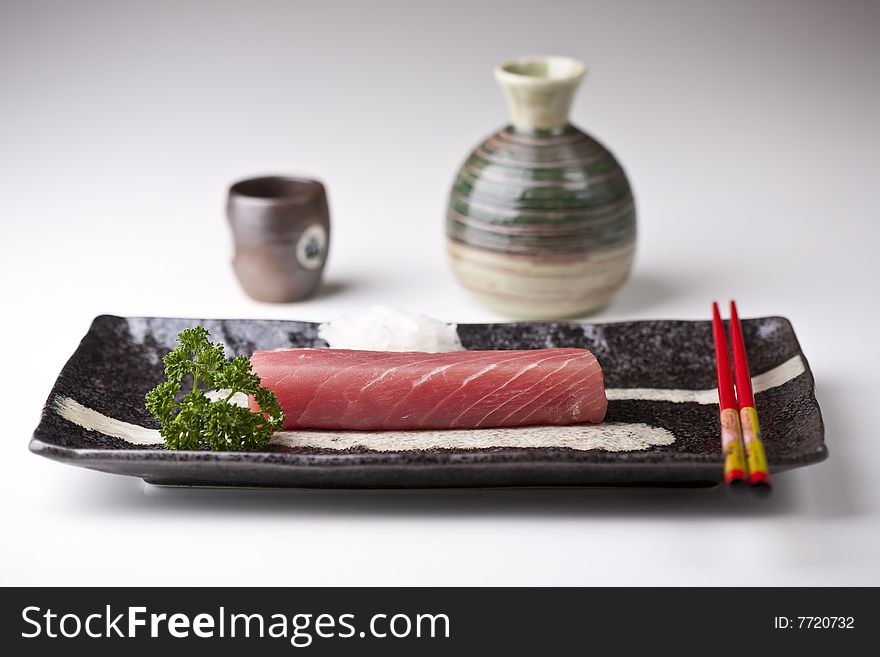 Red Tuna Sashimi and Sake Cup