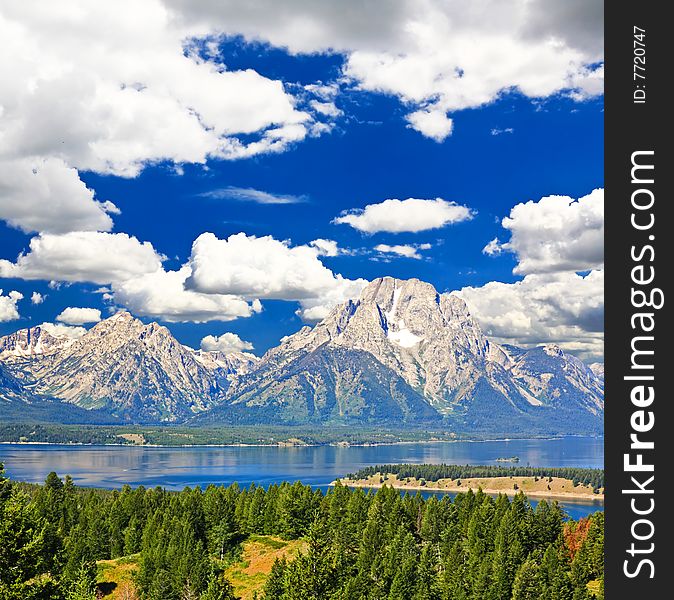 The landscape of Grand Teton National Park USA