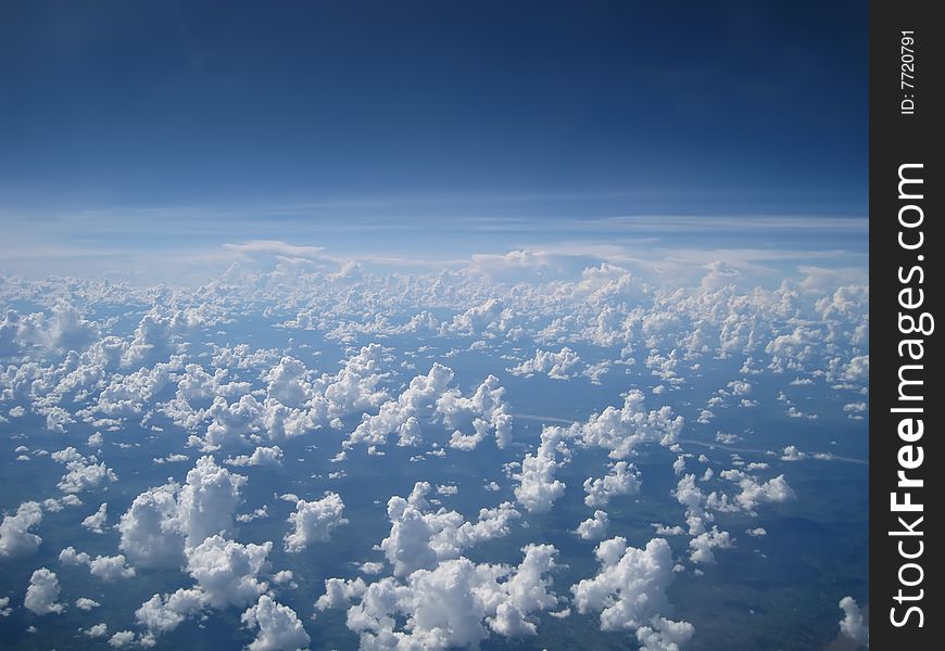 View the sky from an airplane over Vietnam. View the sky from an airplane over Vietnam