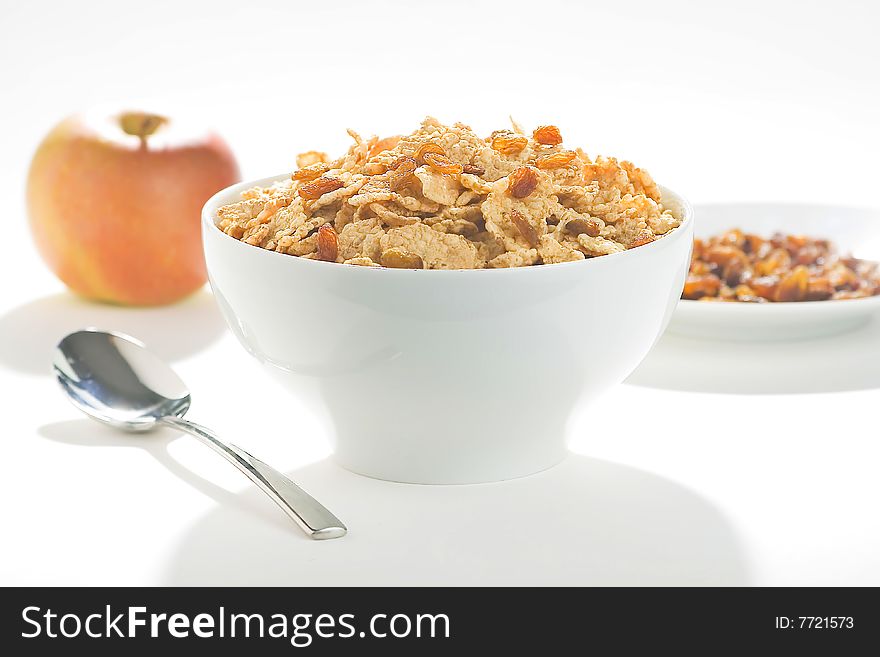 Bowl Of Cereal With Raisins