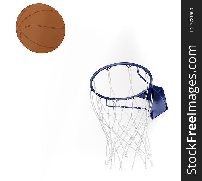 Two basketball items isolated on white background