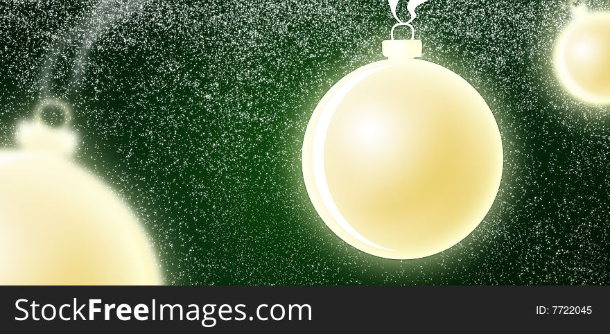 Christmas card with decorations and Christmas baubles