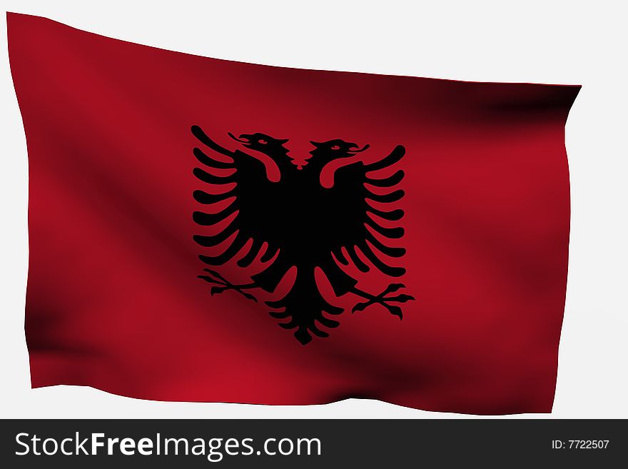 Albania 3d flag isolated on white background