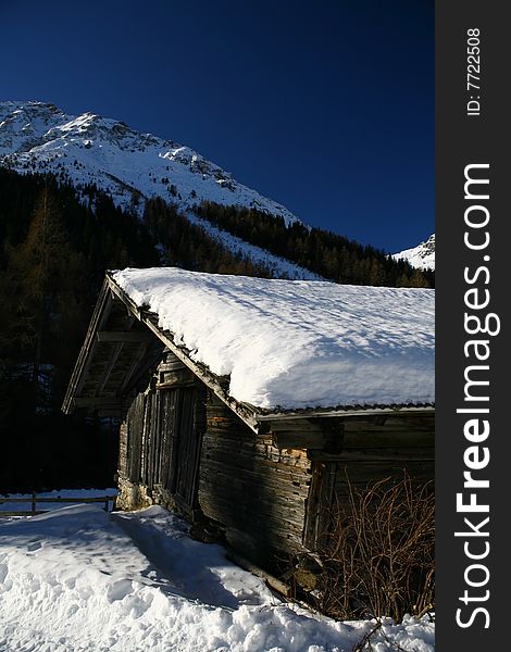 Hut in the mountains, tirol, austria. Hut in the mountains, tirol, austria