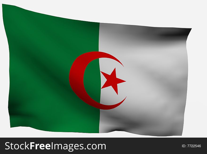 Algeria 3d flag isolated on white background