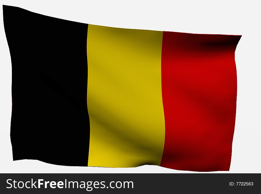 Belgium 3d flag isolated on white background