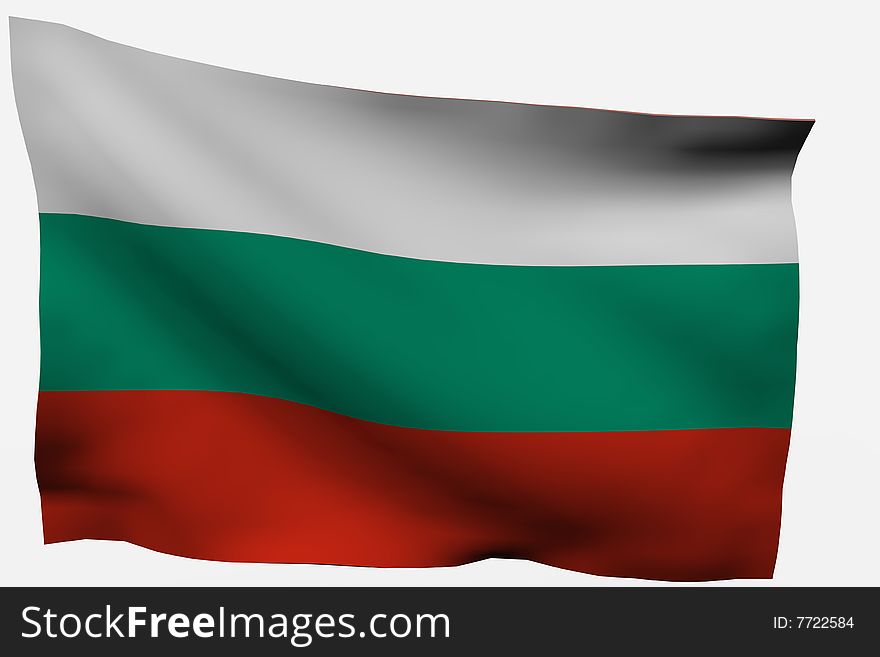 Bulgary 3d flag isolated on white background. Bulgary 3d flag isolated on white background
