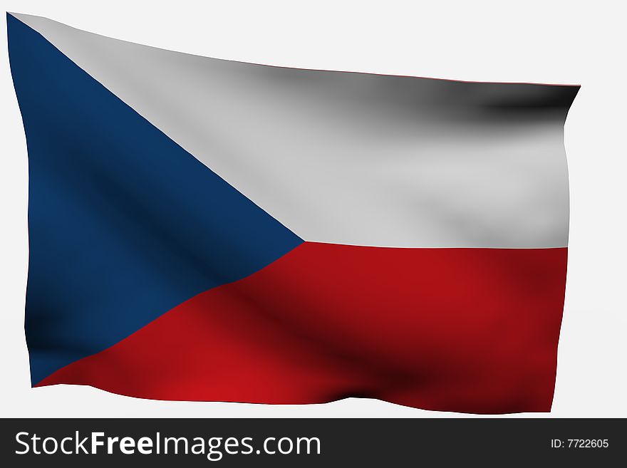 Czech Republic 3d flag isolated on white background