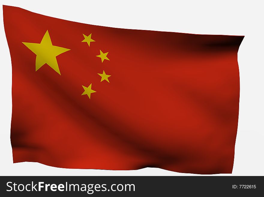 China 3d flag isolated on white background. China 3d flag isolated on white background