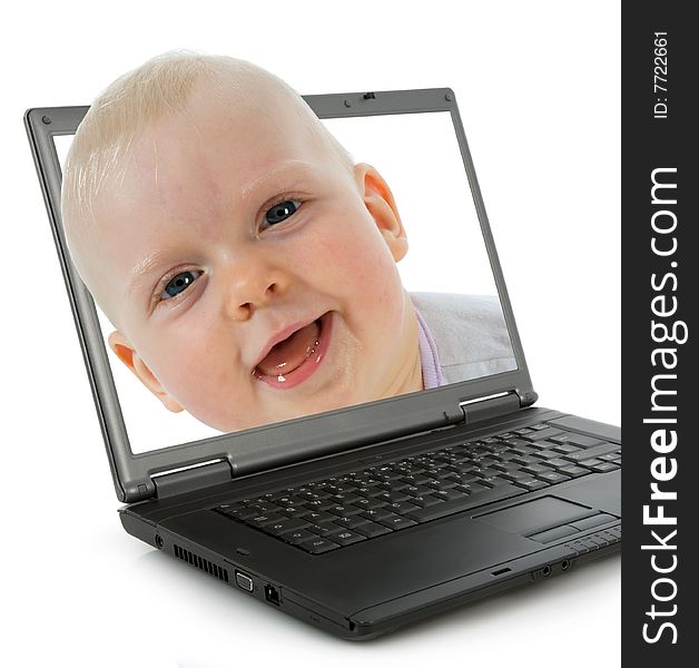 Little Baby Girl with hair stuck up taken closeup