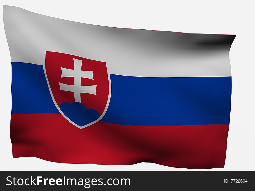 Slovakia 3d flag isolated on white background