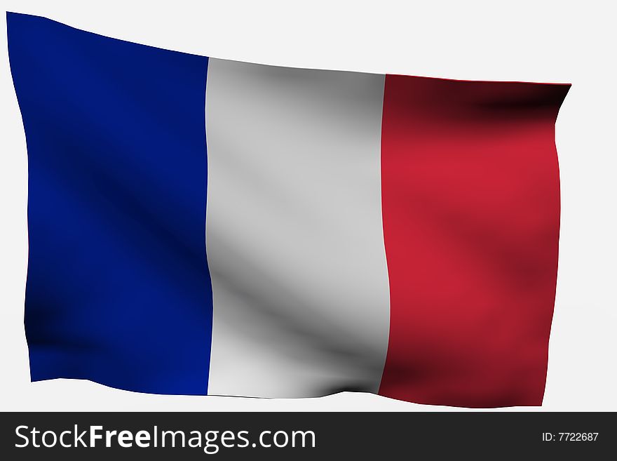 France 3d flag isolated on white background