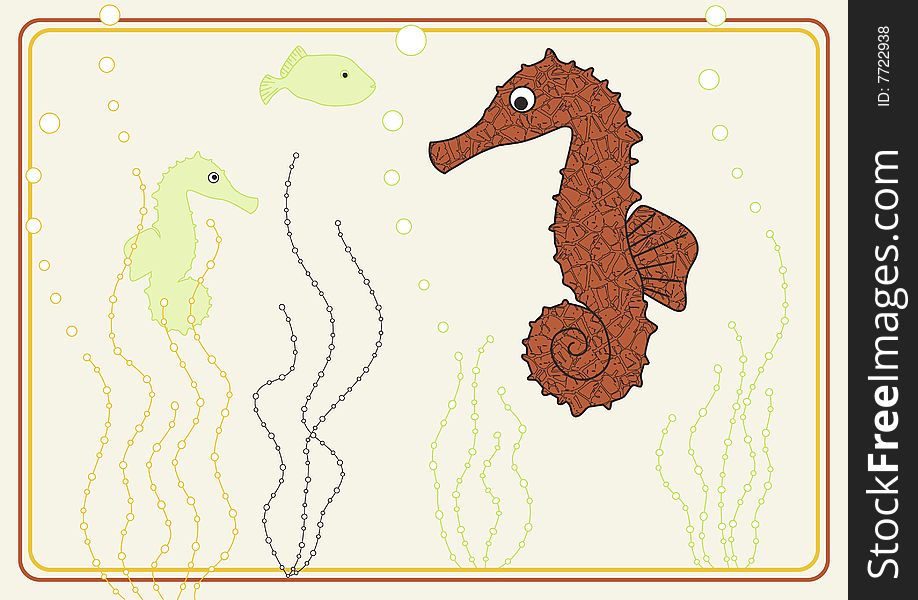 Design for children with seahorse. Design for children with seahorse