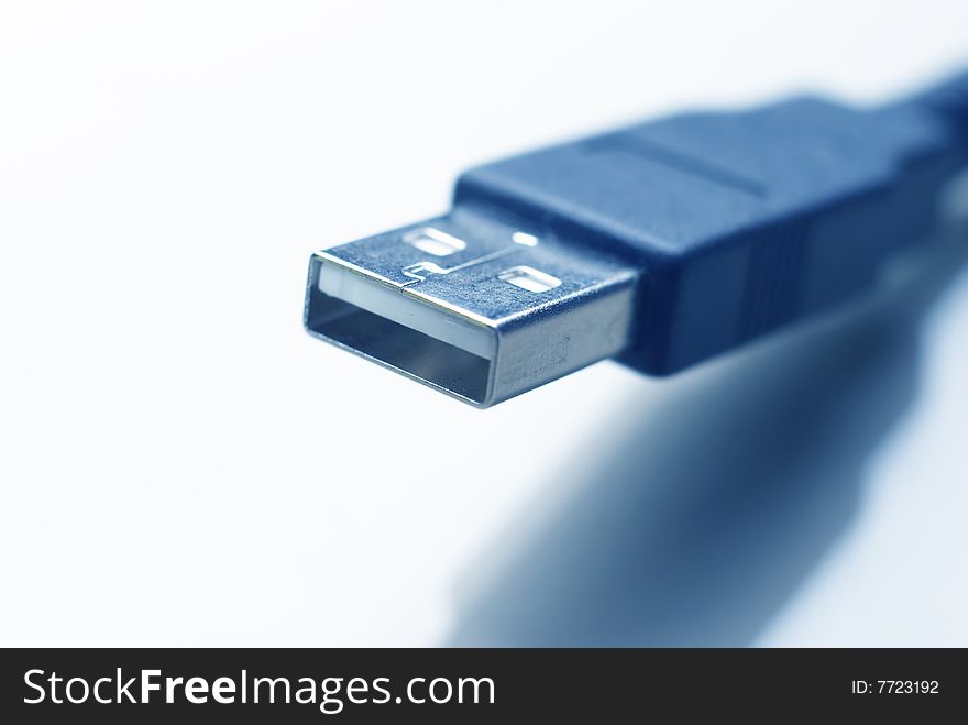 Fine close up image of usb plug background selective focus