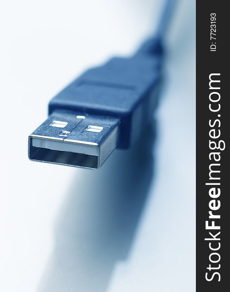 Fine close up image of usb plug background selective focus