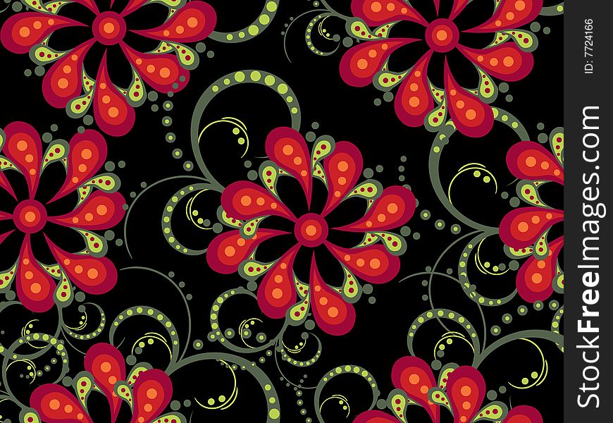 Creative beauty vector floral pattern