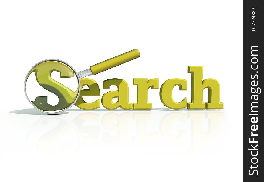 Yellow 3D Search Icon