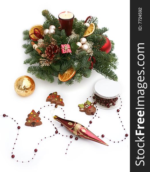 Isolated Christmas decoration with winter chocolate. Isolated Christmas decoration with winter chocolate
