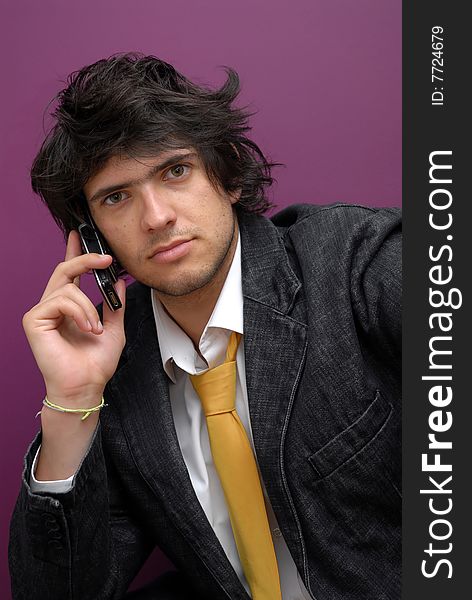 Young man with cellphone