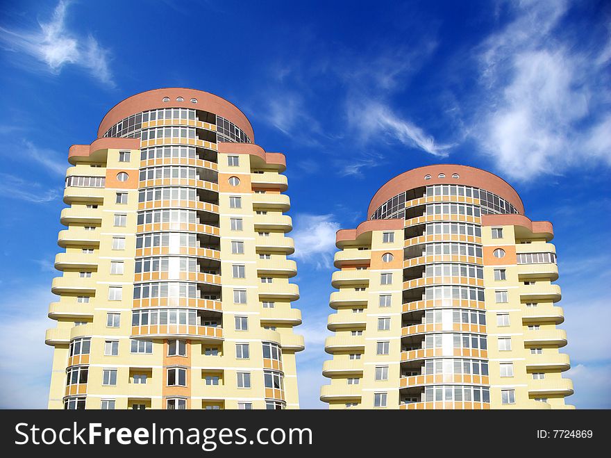 A modern apartments building on sky