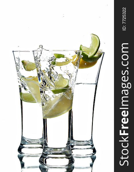 Glasses With Water And Lime