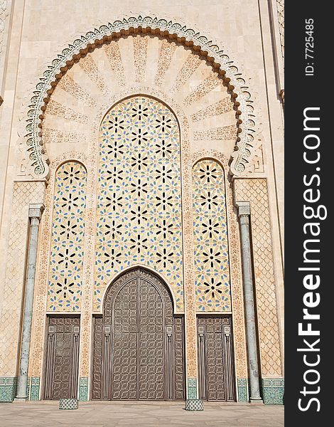 Decoration of Hassan II Mosque in Casablanca, Morocco