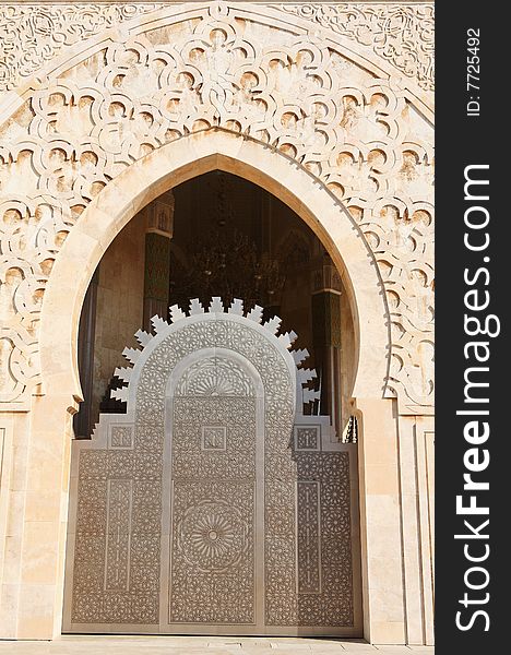 Decoration of Hassan II Mosque in Casablanca, Morocco