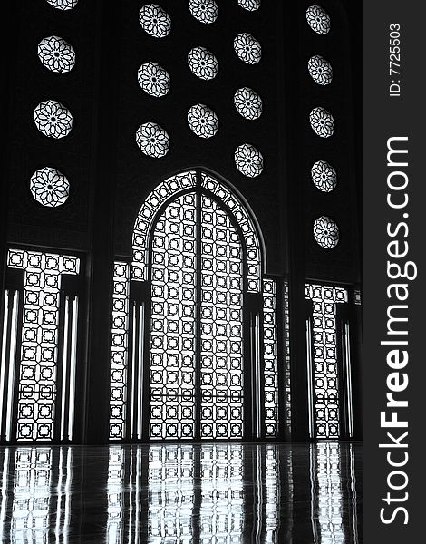 Interiors of the Mosque of Hassan II in Casablanca, Morocco