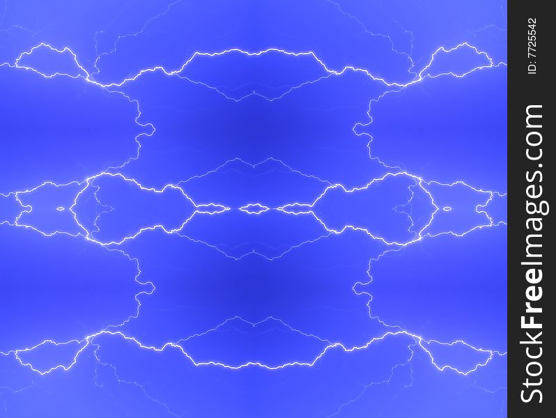 Lightning on the blue background
