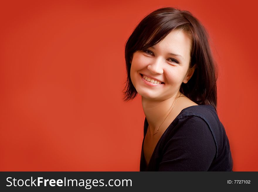 Portrait of the beautiful, brunette girl