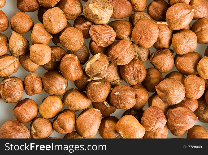 Heap of hazelnut as a background