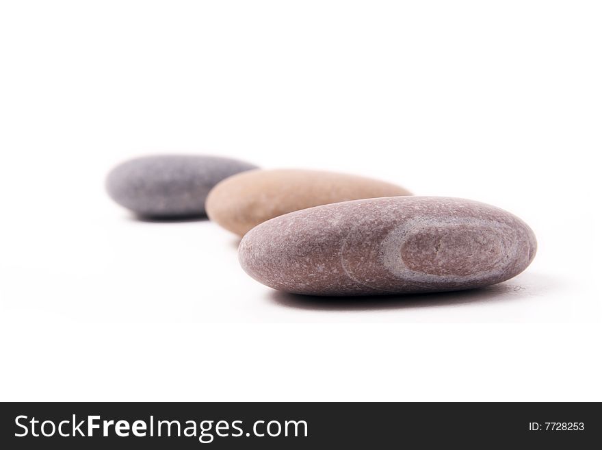 Stones on a white background