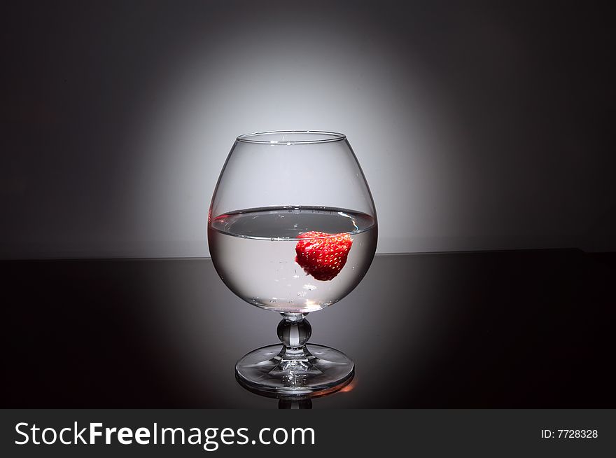 Wine glass and berry. Romantic picture. Wine glass and berry. Romantic picture.