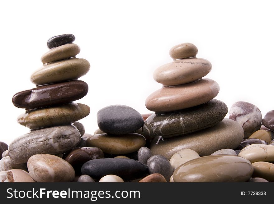 Stones on a white background