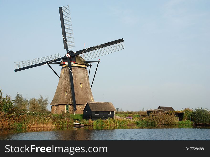 Windmills in Kinderdijk near Rotterdam (Holland)