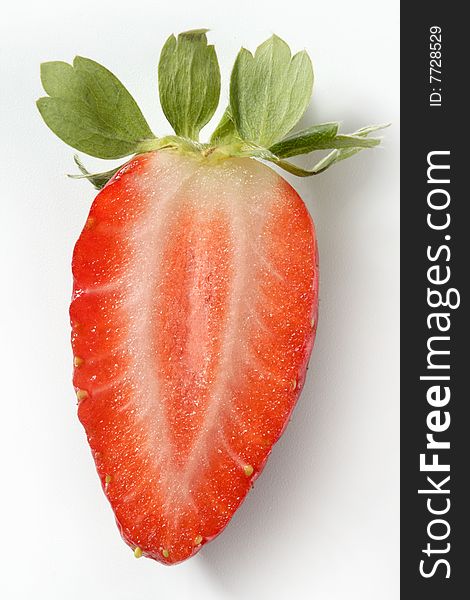 Strawberry macro detail. studio shot white background. Strawberry macro detail. studio shot white background