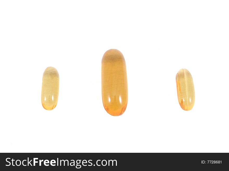 Some pills, capsules in package isolated on white. Bright, and clear.