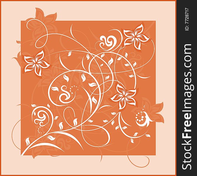 Decorative flowers on color background, vector illustration. Please see some similar pictures from my portfolio. Additional format: EPS-8